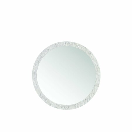 JAMES MARTIN VANITIES Callie 30in Round Mirror, White Mother of Pearl 725-MR30-MOP